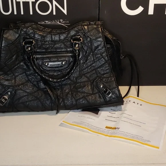 BALENCIAGA Neo Patchwork Classic City Shoulder Bag Black leather Balenciaga 🔥 - Picture 16 of 17